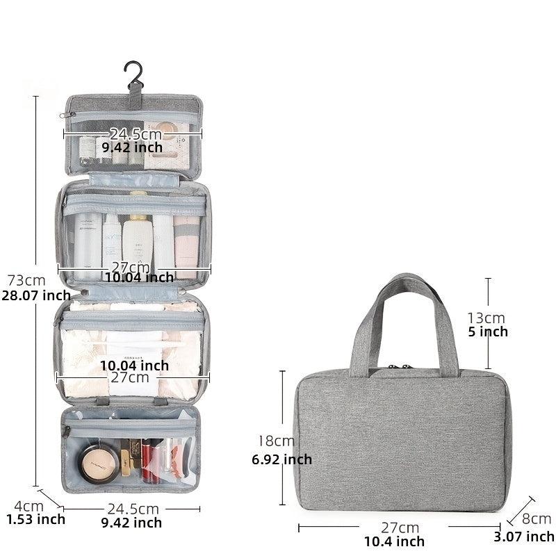 Portable Versatile Toiletry Wash Bag Hanging Makeup Storage Handbag Lightweight