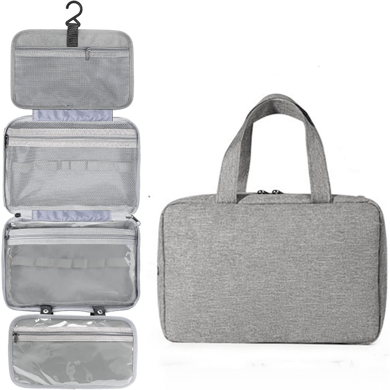 Portable Versatile Toiletry Wash Bag Hanging Makeup Storage Handbag Lightweight