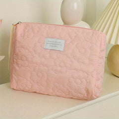 Flower Quilted Cosmetic Bag Lightweight Cosmetic Pouch