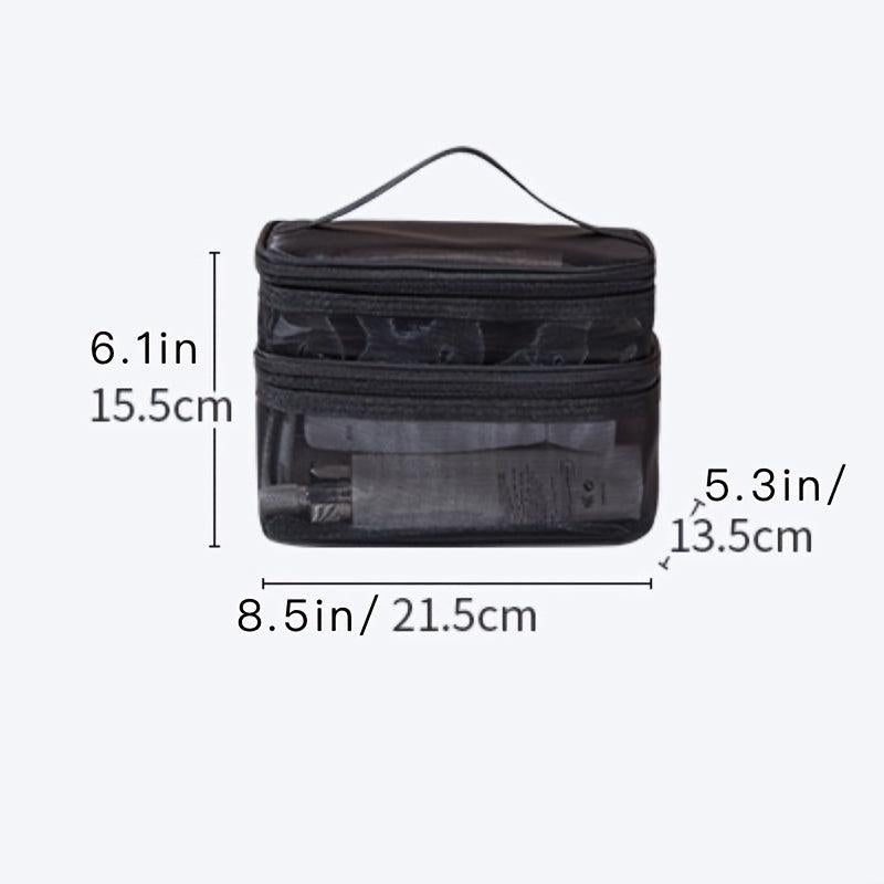 Large Capacity Mesh Makeup Bag Travel Toiletry Organizer