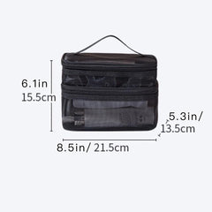 Large Capacity Mesh Makeup Bag Travel Toiletry Organizer