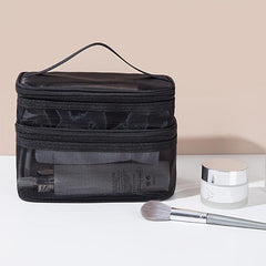 Large Capacity Mesh Makeup Bag Travel Toiletry Organizer