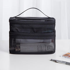 Large Capacity Mesh Makeup Bag Travel Toiletry Organizer