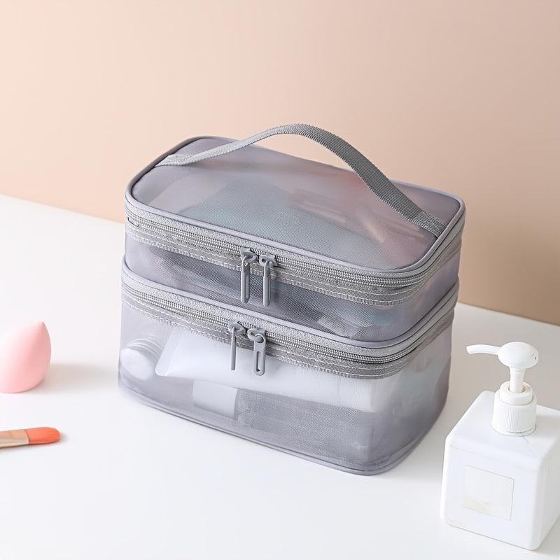 Large Capacity Mesh Makeup Bag Travel Toiletry Organizer