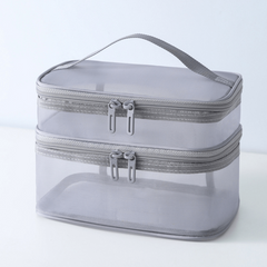 Large Capacity Mesh Makeup Bag Travel Toiletry Organizer