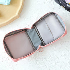 Daisy Pattern Zipper Sanitary Napkin Storage Bag For Girls