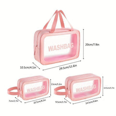 Clear Waterproof Cosmetic Bag Portable Travel Toiletry Bag Zipper Closure