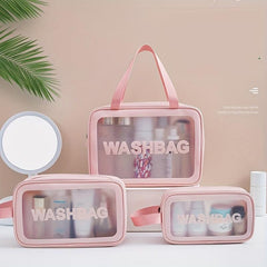 Clear Waterproof Cosmetic Bag Portable Travel Toiletry Bag Zipper Closure