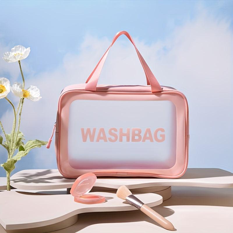 Clear Waterproof Cosmetic Bag Portable Travel Toiletry Bag Zipper Closure