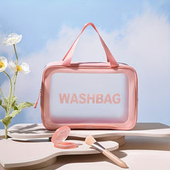 Clear Waterproof Cosmetic Bag Portable Travel Toiletry Bag Zipper Closure