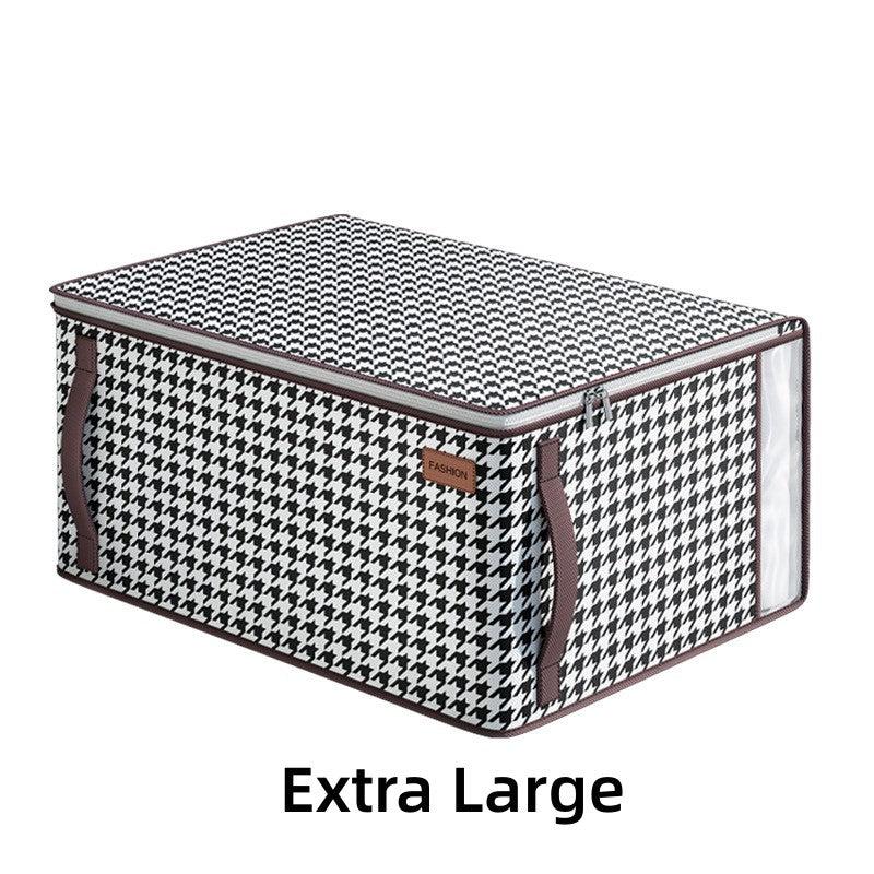 Large Capacity Houndstooth Pattern Clothes Storage Bag
