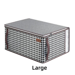 Large Capacity Houndstooth Pattern Clothes Storage Bag