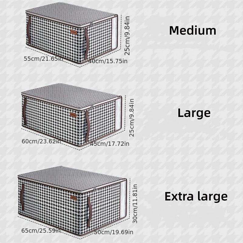 Large Capacity Houndstooth Pattern Clothes Storage Bag