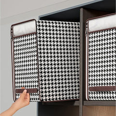 Large Capacity Houndstooth Pattern Clothes Storage Bag