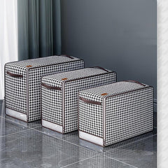 Large Capacity Houndstooth Pattern Clothes Storage Bag