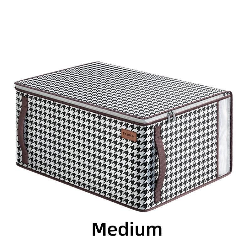 Large Capacity Houndstooth Pattern Clothes Storage Bag