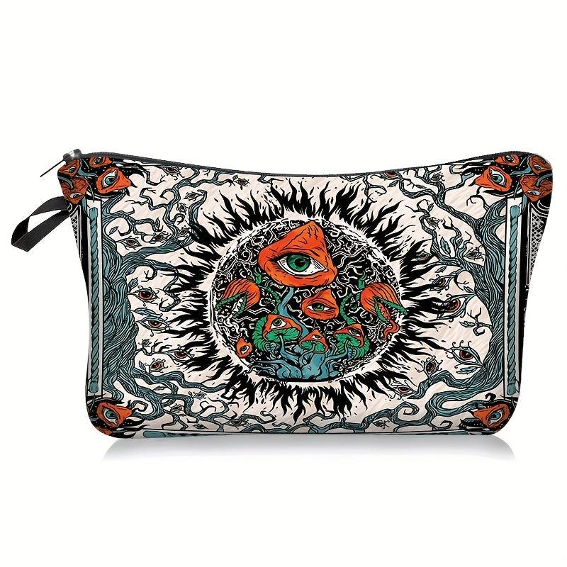 Skull & Butterfly Print Cosmetic Bag Zipper Clutch Coin Purse