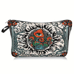 Skull & Butterfly Print Cosmetic Bag Zipper Clutch Coin Purse