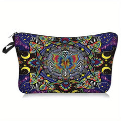 Skull & Butterfly Print Cosmetic Bag Zipper Clutch Coin Purse