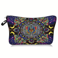 Skull & Butterfly Print Cosmetic Bag Zipper Clutch Coin Purse