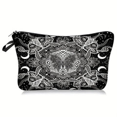 Skull & Butterfly Print Cosmetic Bag Zipper Clutch Coin Purse