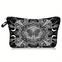 Skull & Butterfly Print Cosmetic Bag Zipper Clutch Coin Purse
