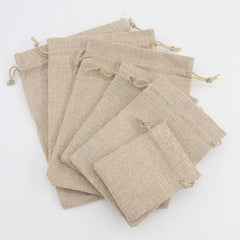 5 Pcs Burlap Drawstring Storage Pouch Bag
