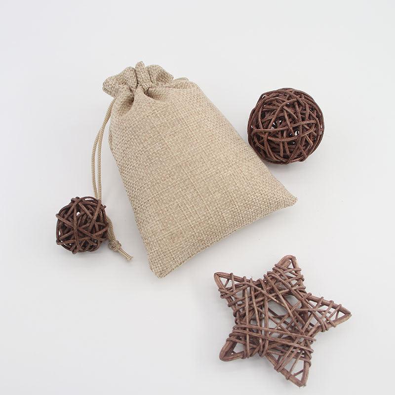 5 Pcs Burlap Drawstring Storage Pouch Bag