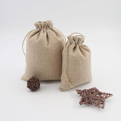 5 Pcs Burlap Drawstring Storage Pouch Bag
