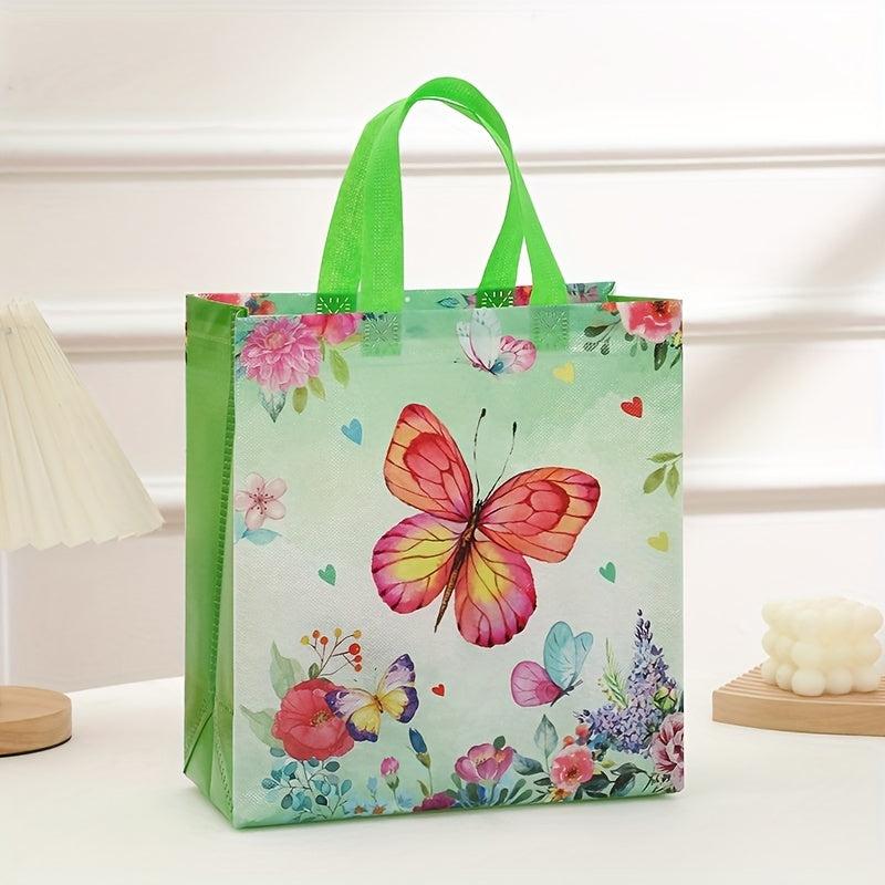 4PCS Large Reusable Handbag Butterfly Pattern Bag