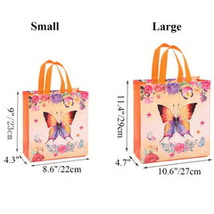 4PCS Large Reusable Handbag Butterfly Pattern Bag