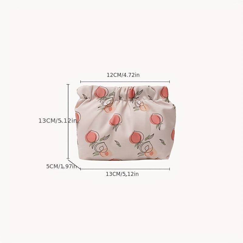 Floral Pattern Storage Bag Ruched Lipstick Coin Purse