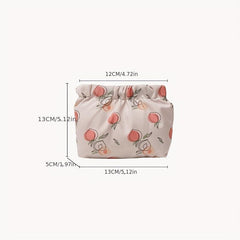 Floral Pattern Storage Bag Ruched Lipstick Coin Purse