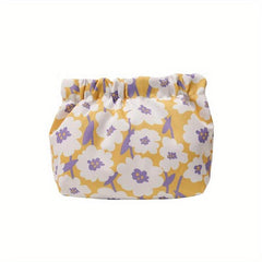 Floral Pattern Storage Bag Ruched Lipstick Coin Purse