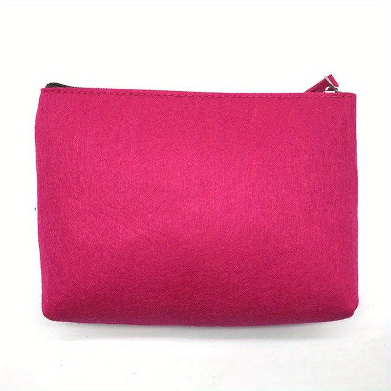 Minimalist Felt Zipper Pouch Lightweight Carry On Bag Coin Purse Clutch Bag