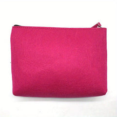 Minimalist Felt Zipper Pouch Lightweight Carry On Bag Coin Purse Clutch Bag