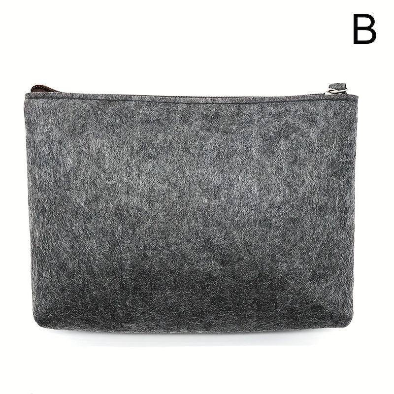 Minimalist Felt Zipper Pouch Lightweight Carry On Bag Coin Purse Clutch Bag