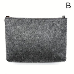 Minimalist Felt Zipper Pouch Lightweight Carry On Bag Coin Purse Clutch Bag