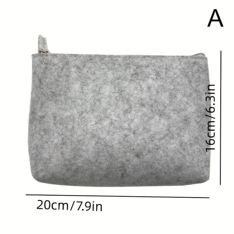 Minimalist Felt Zipper Pouch Lightweight Carry On Bag Coin Purse Clutch Bag