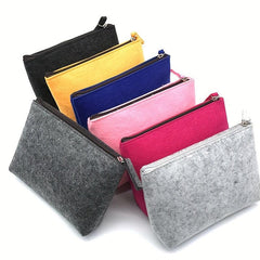 Minimalist Felt Zipper Pouch Lightweight Carry On Bag Coin Purse Clutch Bag
