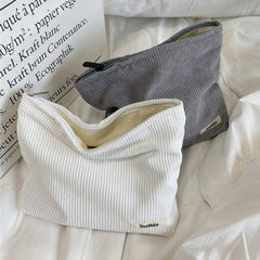 Corduroy Travel Makeup Bag Large Capacity Wash Bag