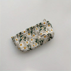 Daisy Embroidered Makeup Pouch Lightweight Cosmetic Bag