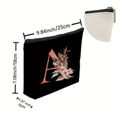 Letter Graphic Mini Makeup Storage Bag Coin Pouch Mini Wallet