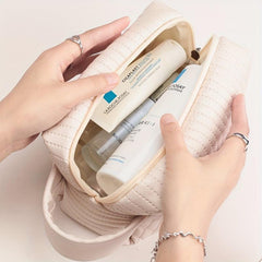 Quilted Cosmetic Bag Waterproof Travel Wash Storage Bag