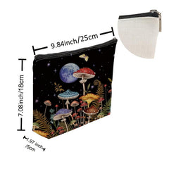 Mushroom Print Canvas Bag Lightweight Shoulder Bag