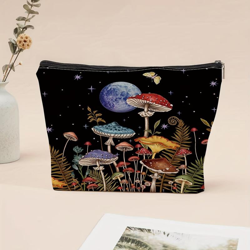 Mushroom Print Canvas Bag Lightweight Shoulder Bag