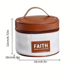 Quilted Bucket Cosmetic Bag Waterproof Makeup Storage