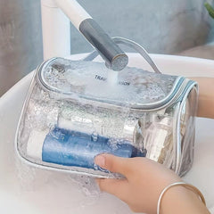 Clear Waterproof Cosmetic Bag Large Capacity Toiletry Storage Travel Pouch