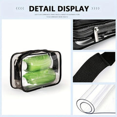Transparent Zipper Makeup Bag Lightweight Toiletry Wash Bag