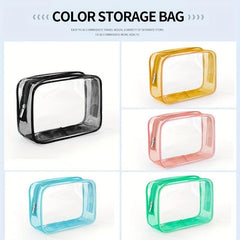Transparent Zipper Makeup Bag Lightweight Toiletry Wash Bag
